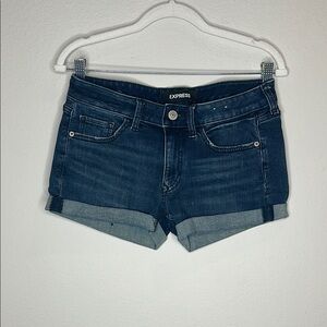 Express Dark Blue Jean Shorts